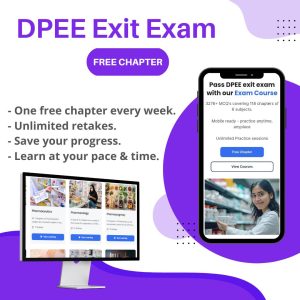 DIploma in Pharmacy Exit Exam Free MCQ chapters, book.