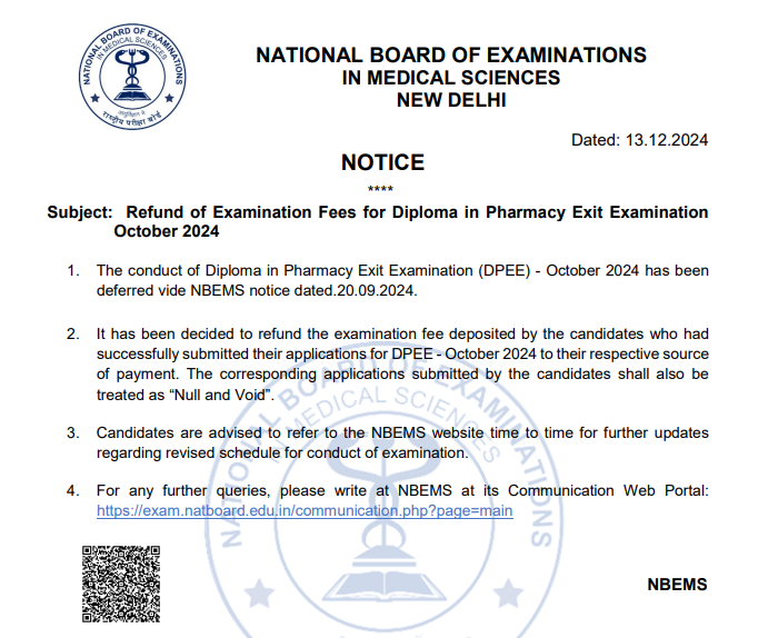 DPEE Exit exam new dates